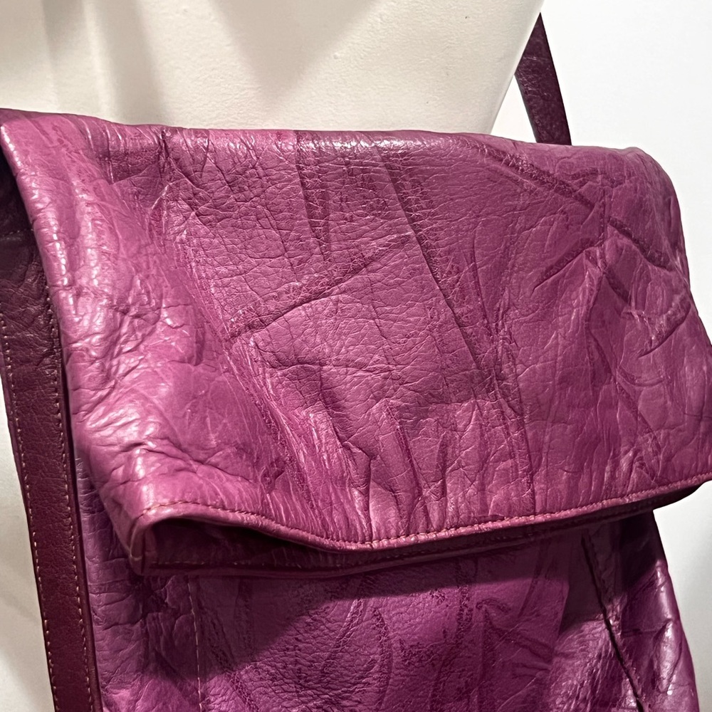 Carlos FALCHI Vibrant Purple Leather Shoulder bag